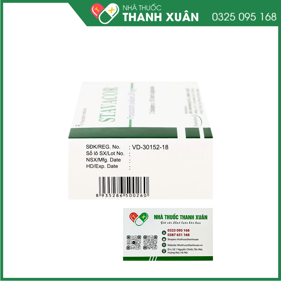 Stavacor điều trị tăng Cholesterol máu, dự phòng nhồi máu cơ tim, dự phòng giảm tăng lipid máu ở bệnh nhân đang sử dụng thuốc ức chế miễn dịch sau ghép cơ quan